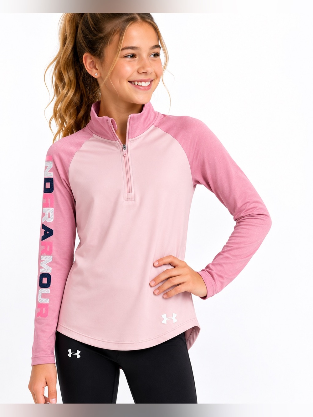 Under Armour HeatGear Girls 1/4 Zip Pullover – Youth Medium (YMD)